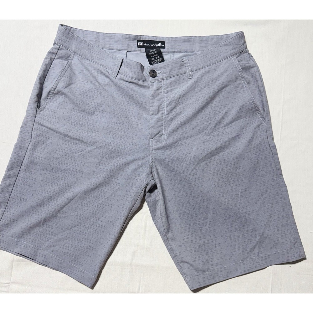 TravisMathew Mens Heather Gray Performance Golf Shorts Size 36 Stretch